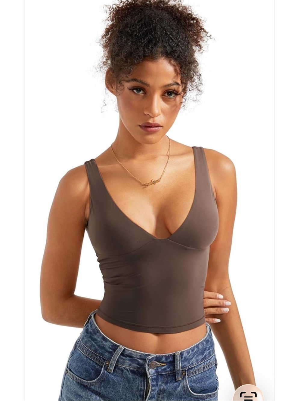 brown scoop v-neck suuksess tank size xs